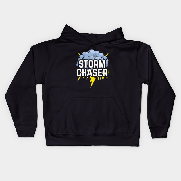 Storm Chaser Hurricane Tornado Meteorologist Weather Kids Hoodie by Ghost Of A Chance 